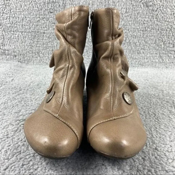 Eric michael soho Booties Tan Ankle Boots Shoes Spain leather‎ Womens 5.5 ZIP - Picture 4 of 15